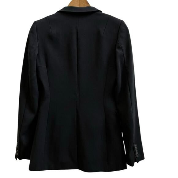 Vintage J Crew Size 4 Black Wool Shell Fully Lined Pocket Blazer Office Career - Picture 4 of 10